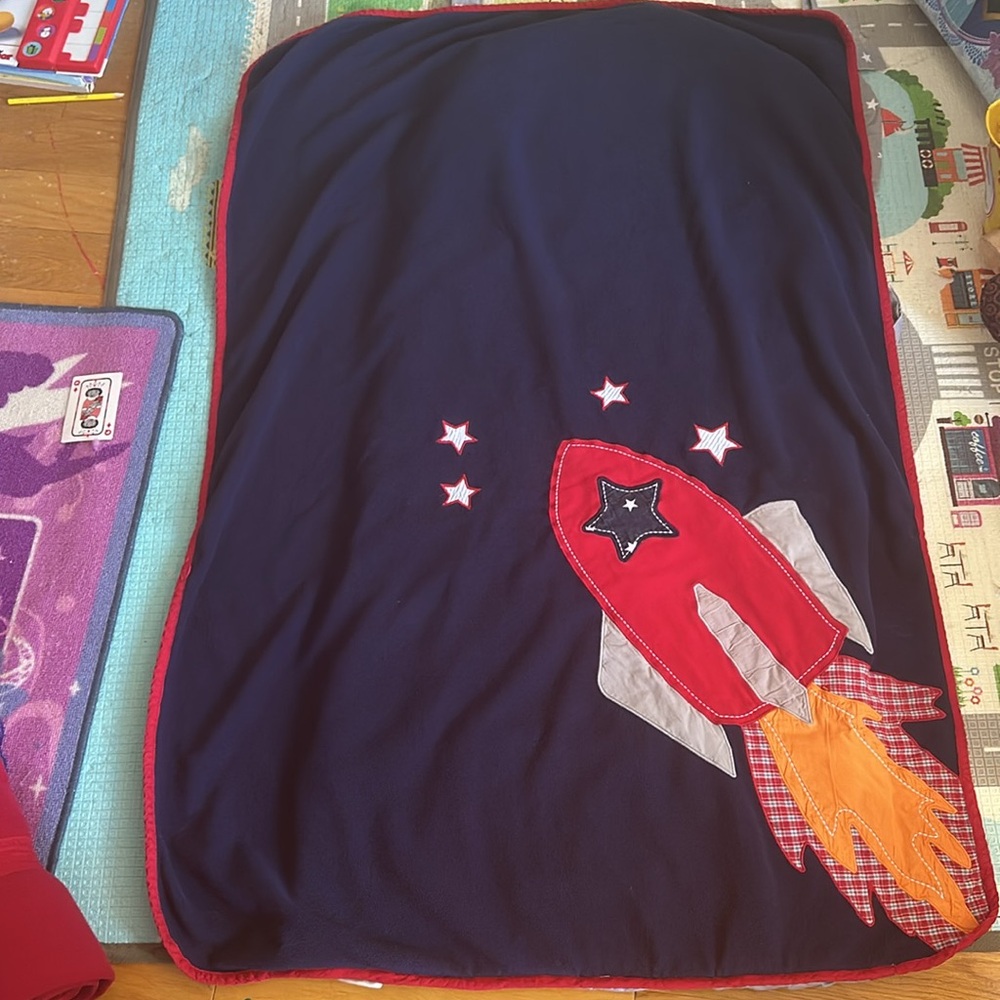Pottery Barn Kids Sleeping Pad Nap SPACE SHIP STARS 61x24'' - Picture 3 of 8